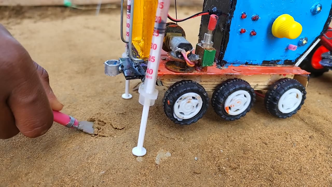 diy tractor mini borewell drilling machine science project submersible water pump