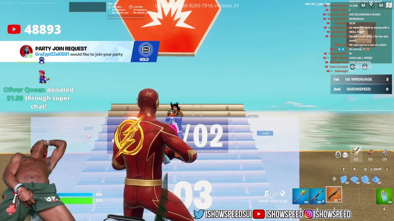 ISHOWSPEED LOSES HIS MIND AND ENDS UP WITH DANCE WHEN HE LOSE 1V1 IN FORTNITE🤣🤣😆