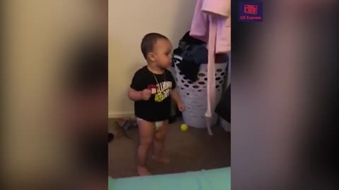 Adorable baby Boxer Out moves