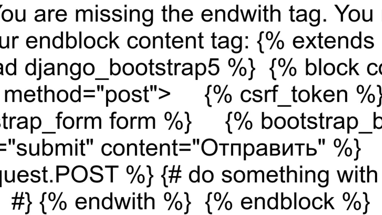 Invalid block tag on line 39endblock39 expected 39endwith39 Did you forget to register or load thi