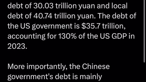 Ministry of Finance of China has announced that - total debt is 70.77 trillion yuan.