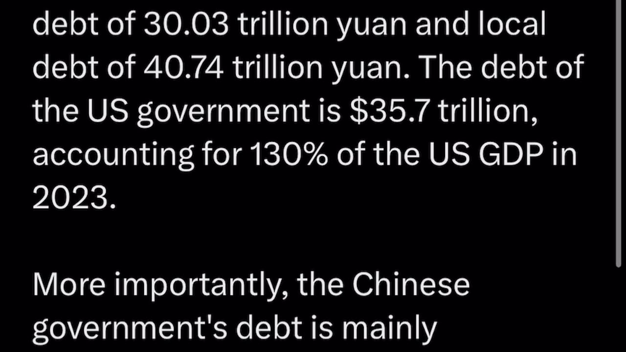 Ministry of Finance of China has announced that - total debt is 70.77 trillion yuan.