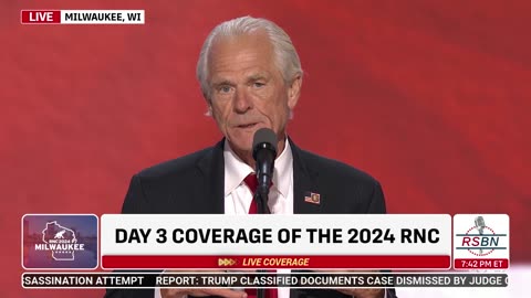 WATCH: Peter Navarro Speaks at 2024 RNC in Milwaukee, WI - 7/17/2024