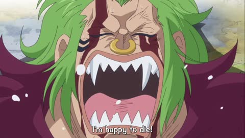 One Piece – Bartolomeo takes buttes to help Luffy escape