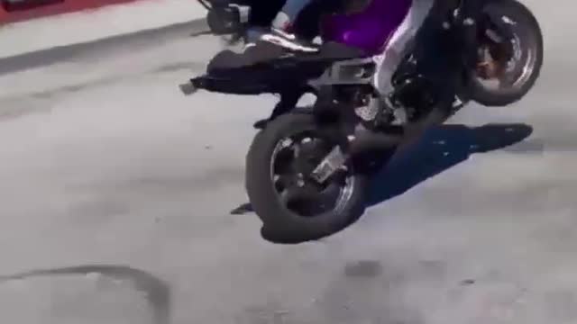 Two girls bike stunt very funny