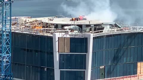 Red Bull F1 Car Tricks on High Rise Helipad