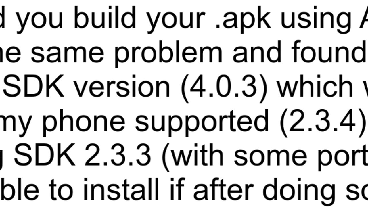 Error when installing my app on the phone