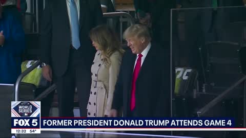 Former President Donald Trump attends World Series Game 4