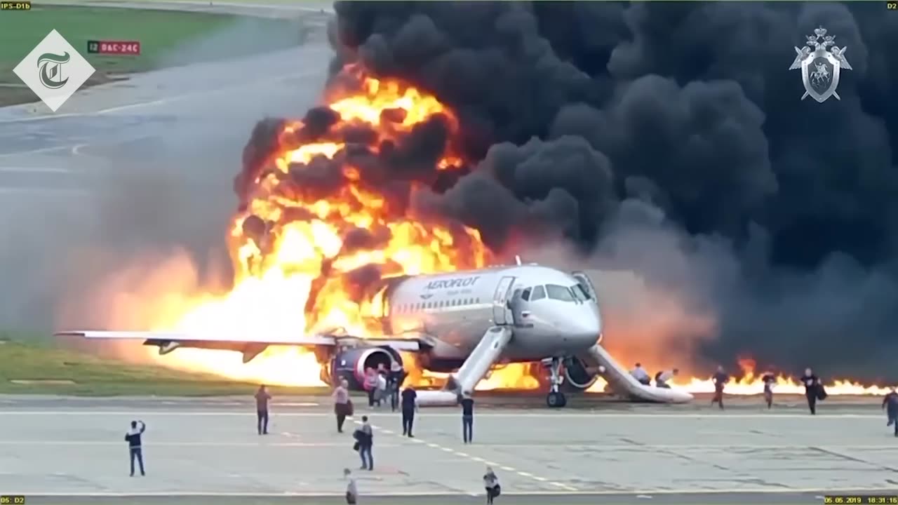 New harrowing video released of deadly Moscow plane fire