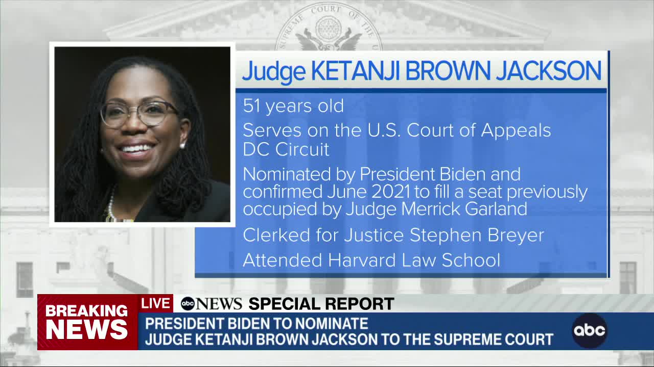 Biden to nominate Judge Ketanji Brown Jackson to the Supreme Court