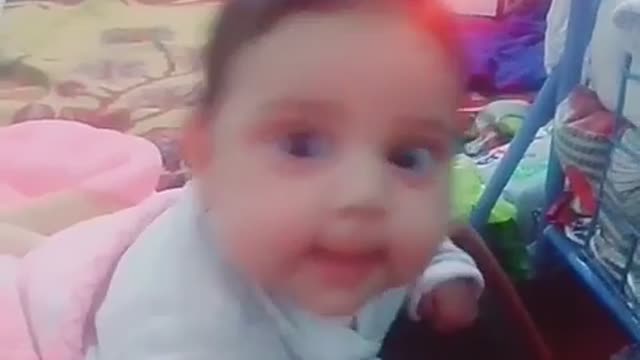 Beautiful girl laughing to her mother