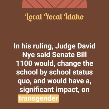 Idaho Transgender Bathroom Bill Blocked #idaho #podcast #politics #transgender #bills #lawsuit