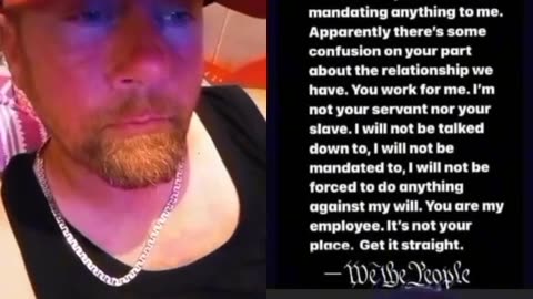 I WILL NOT COMPLY! | REMEMBER YOU WORK FOR ME U WILL MANDATE NOTHING I AM NOT YOUR SERVANT