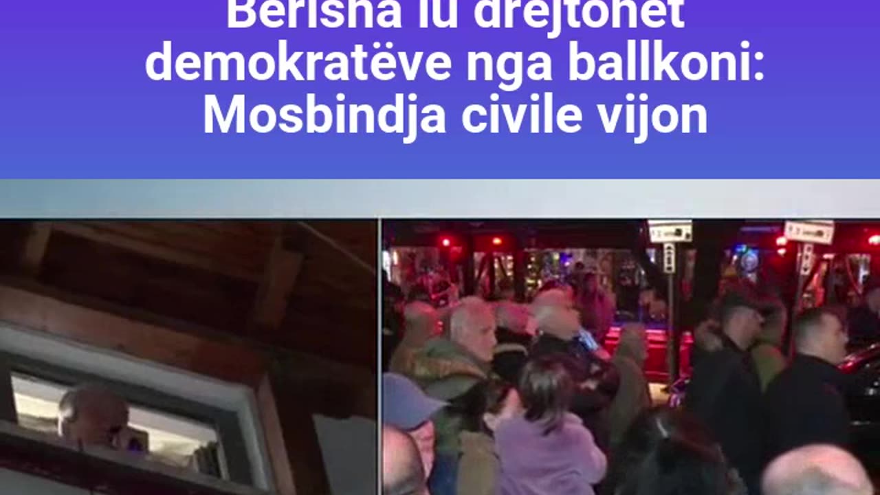 Në arrest shtëpie, Berisha iu drejtohet demokratëve nga ballkoni: Mosbindja civile vijon