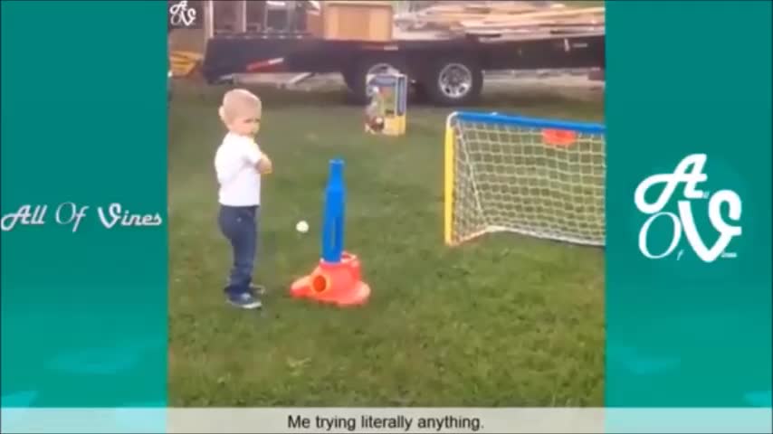 Boy Plays With Baseball Bat