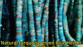 20250203-02 Natural turquoise green blue HeiShi 5mm-10mm DIY beads making different jewelry gift