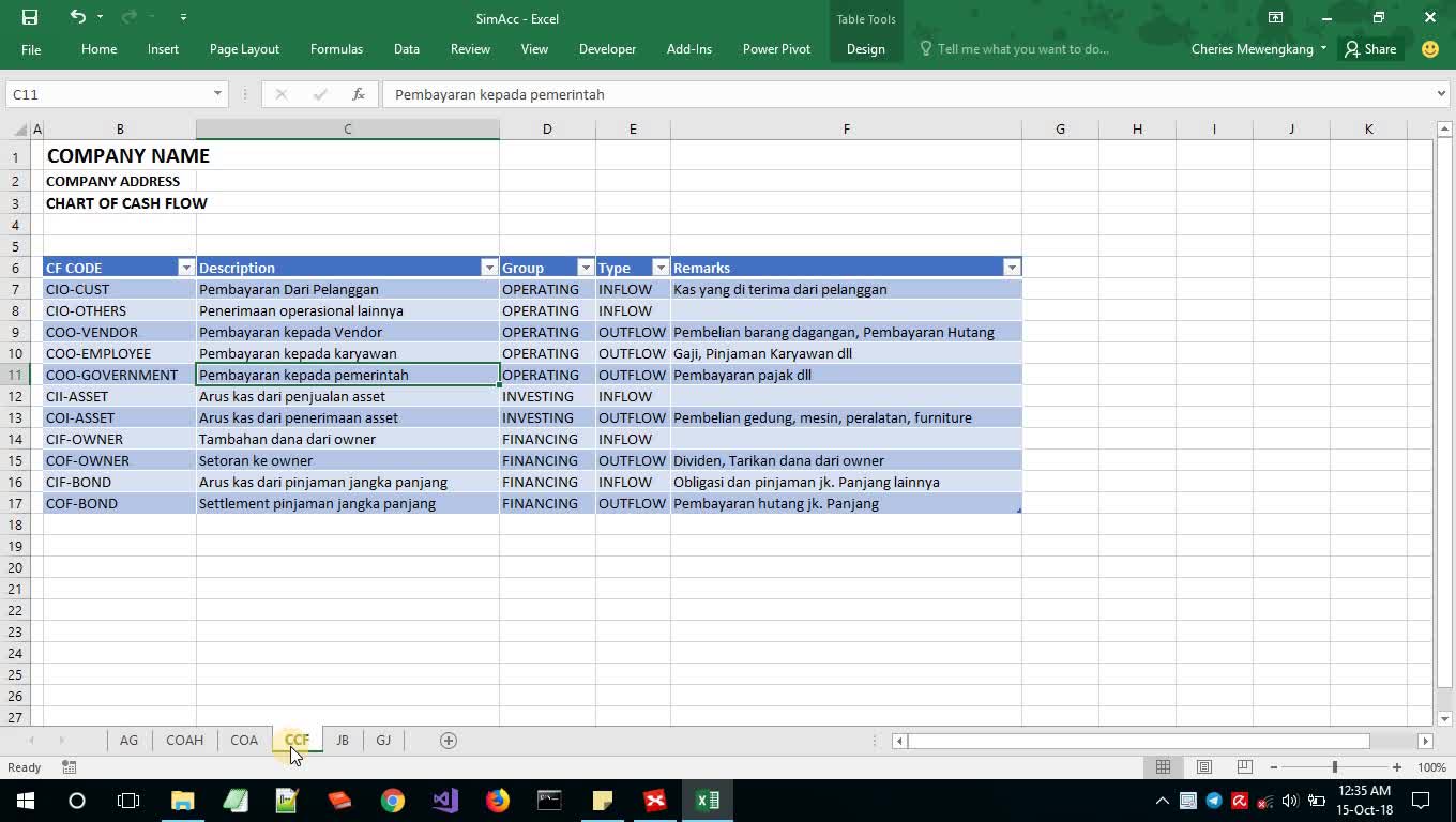 Membuat aplikasi akuntansi berbasis Excel - vid 6 - General Journal