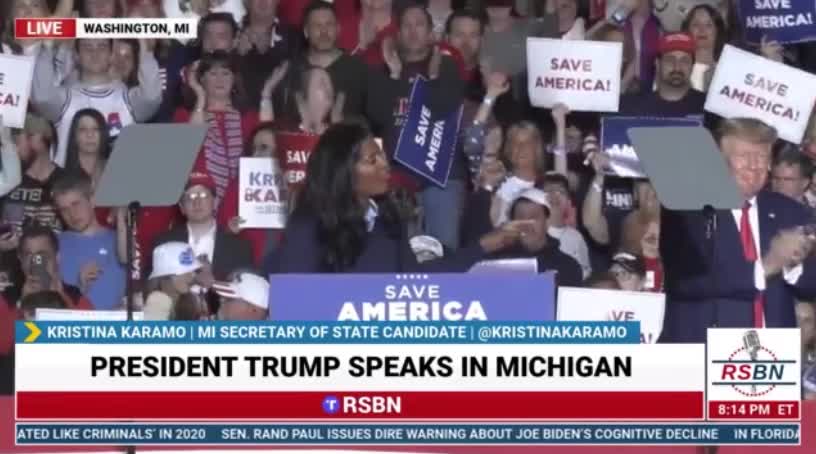The AMAZING Kristina Karamo STEALS THE NIGHT at Trump Washington, Michigan Rally