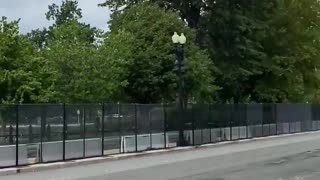 A new motion-tracking watchtower along with new fencing is now installed outside the US Capitol