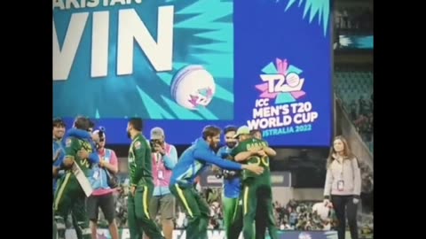 Pakistan winning semi final celebration