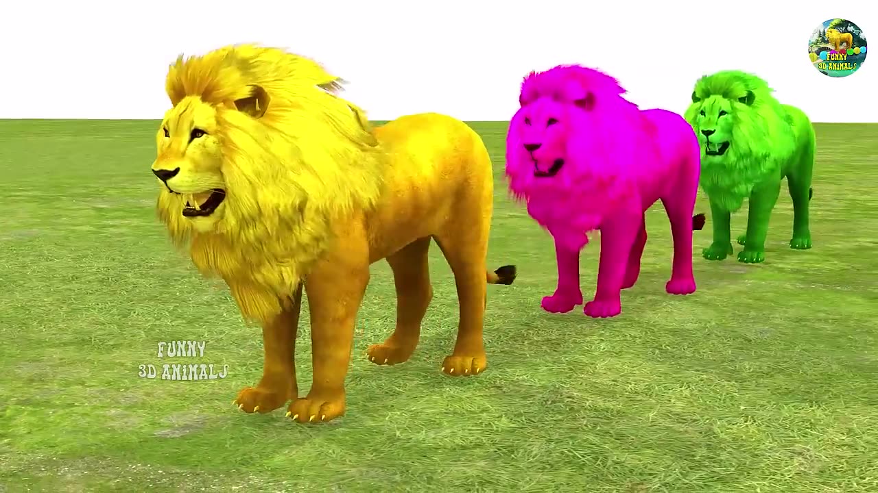 Paint Animals Gorilla Cow Tiger Lion Elephant Fountain Crossing Animal Game.mp4