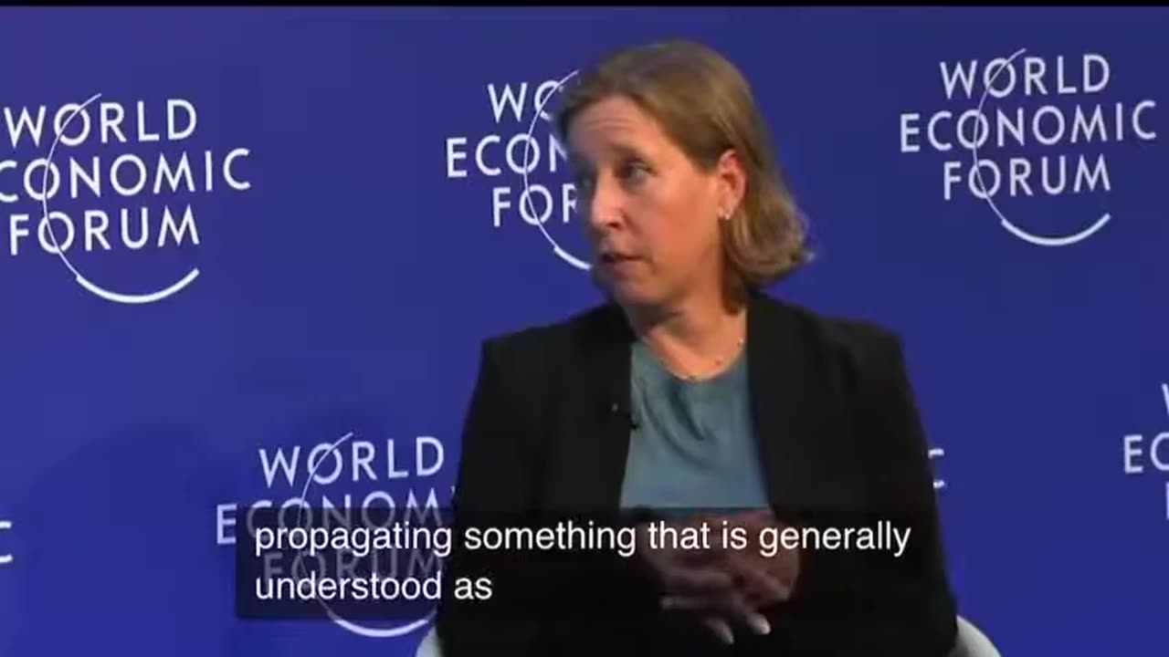 YouTube CEO Susan Wojcicki, dead of Cancer, discusses YouTube Censorship at WEF, June 4, 2022.