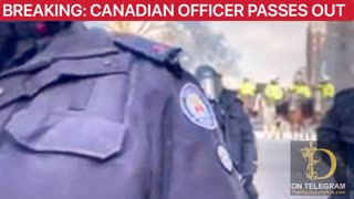 CANADIAN OFFICER PASSES OUT ON THE LINE