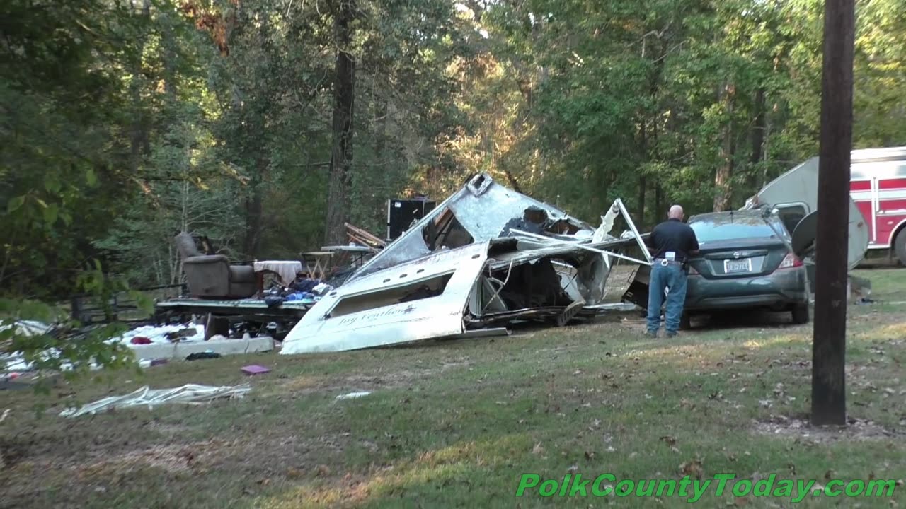 TRAVEL TRAILER EXPLODES, 1 PERSON FLOWN, PROVIDENCE TEXAS, 10/15/24...