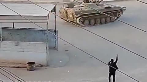 Drift and selfie: Syrian rebels on board BMP-1