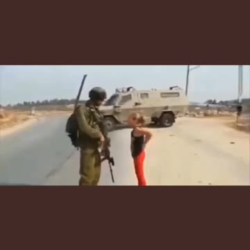 Little Girl Confronts Solider