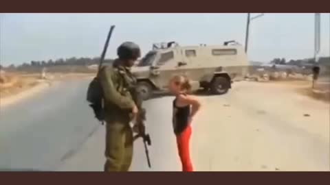 Little Girl Confronts Solider