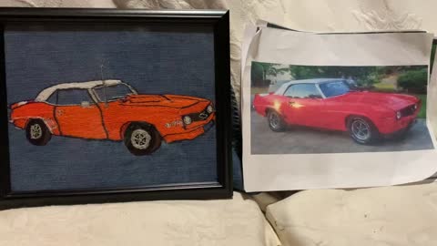 1969 Camaro embroidery art