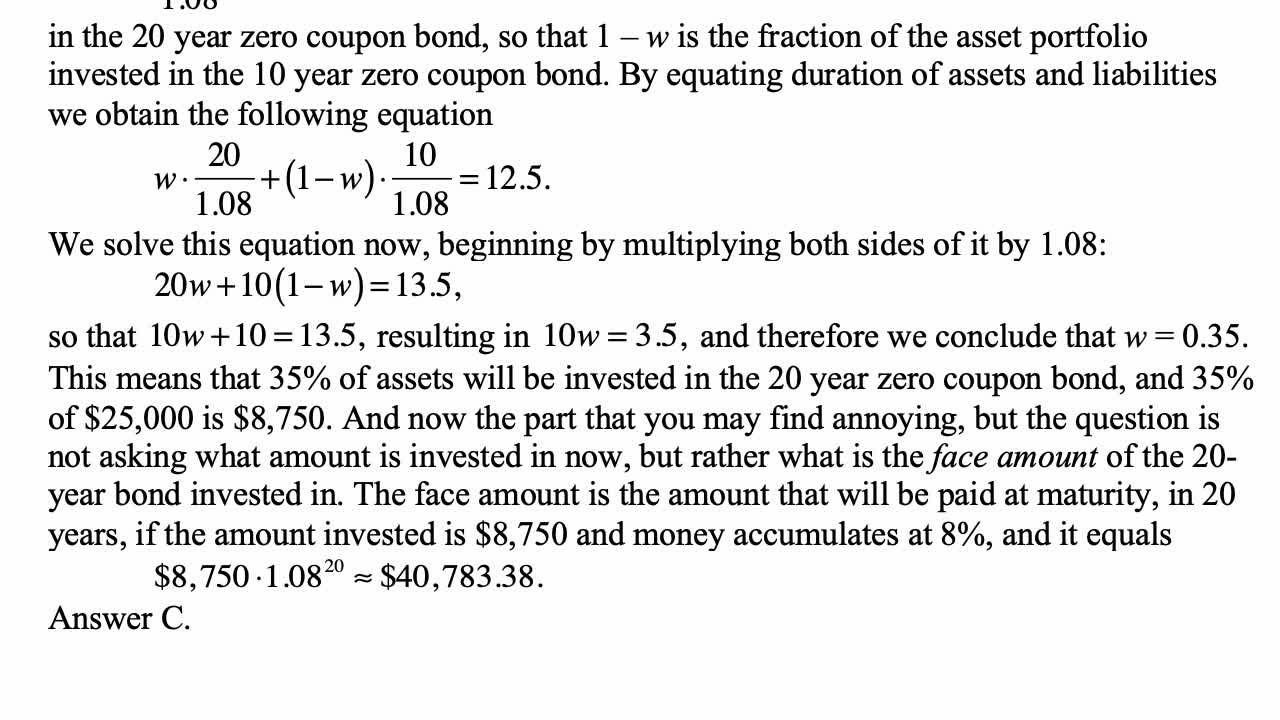 Exam FM exercise for June 22, 2022