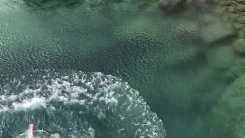 Painful cliff diving fail