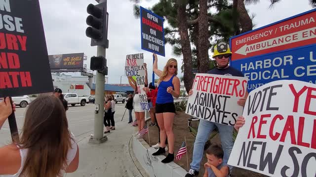 Growing Protests Against Mandates: Harbor UCLA