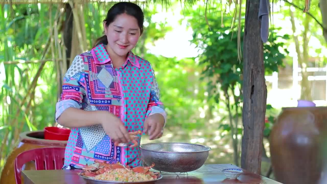 Blue Crab Fry Rice Cooking Recipe - Cooking With Sros