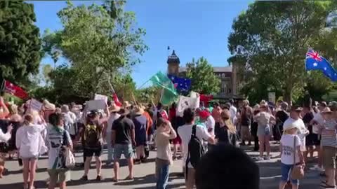 Perth West Australia freedom rally against vaccine segregation and mandatory