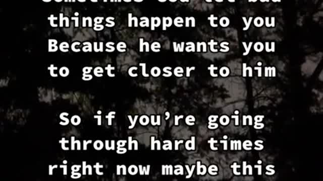 Why does God allow bad things to happen-