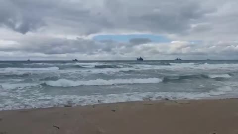 A large group of Russian ships were spotted off the southern coast of Crimea