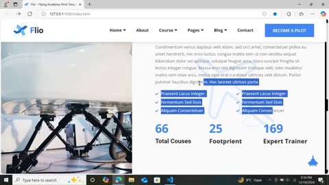 Flying Academy Website Design || HTML, CSS & JS