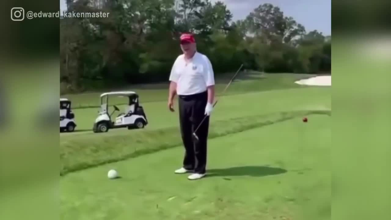 Trump Mocks Biden After Golf Swing "You Think Biden Can Hit A Ball Like That?"