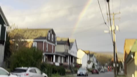RAINBOW OVER MY VOTING PLACE !!