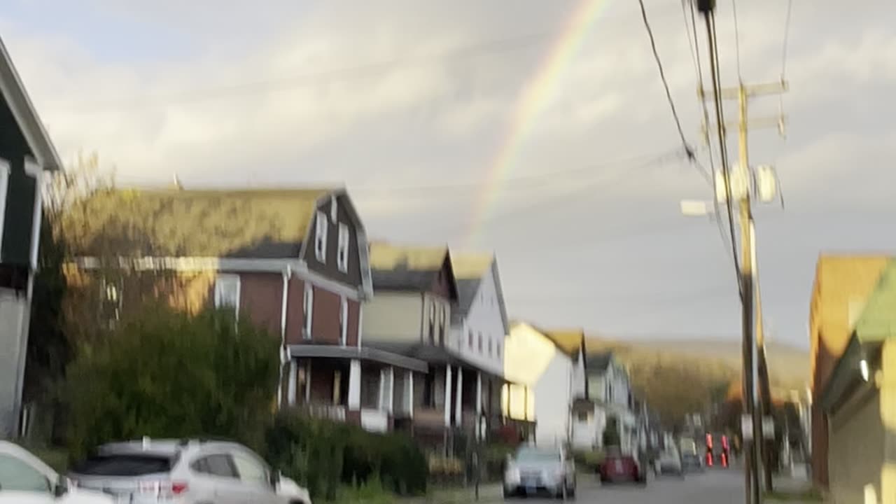 RAINBOW OVER MY VOTING PLACE !!