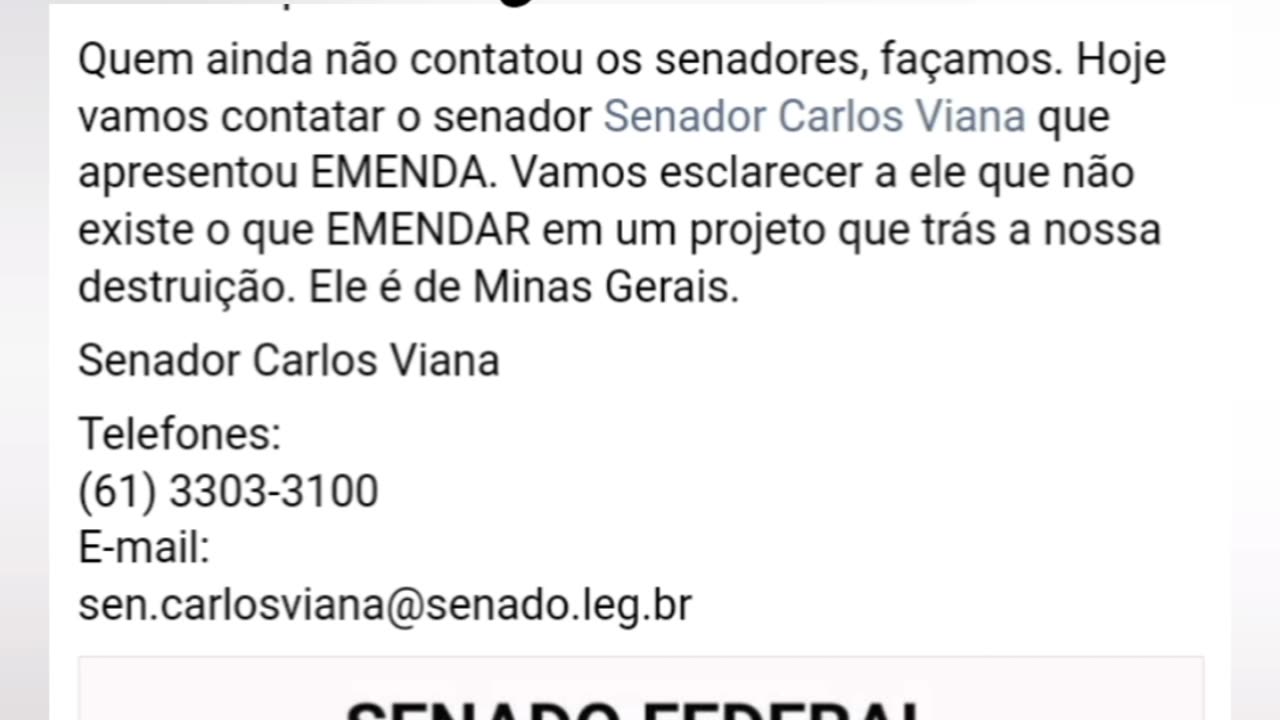 SENADOR CARLOS VIANA DE MINAS COBREM DELE QUE TÁ APOIANDO A FOME DO MERCADO DE CARBONO