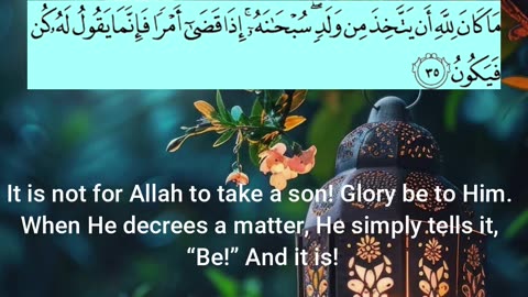 Al Quran🫀💫Urdu Translation of Surah Maryam Verse-(35-36)❣️🫀💐💫.. #foryou#islamicyoutubeshorts#Quran🫀💫