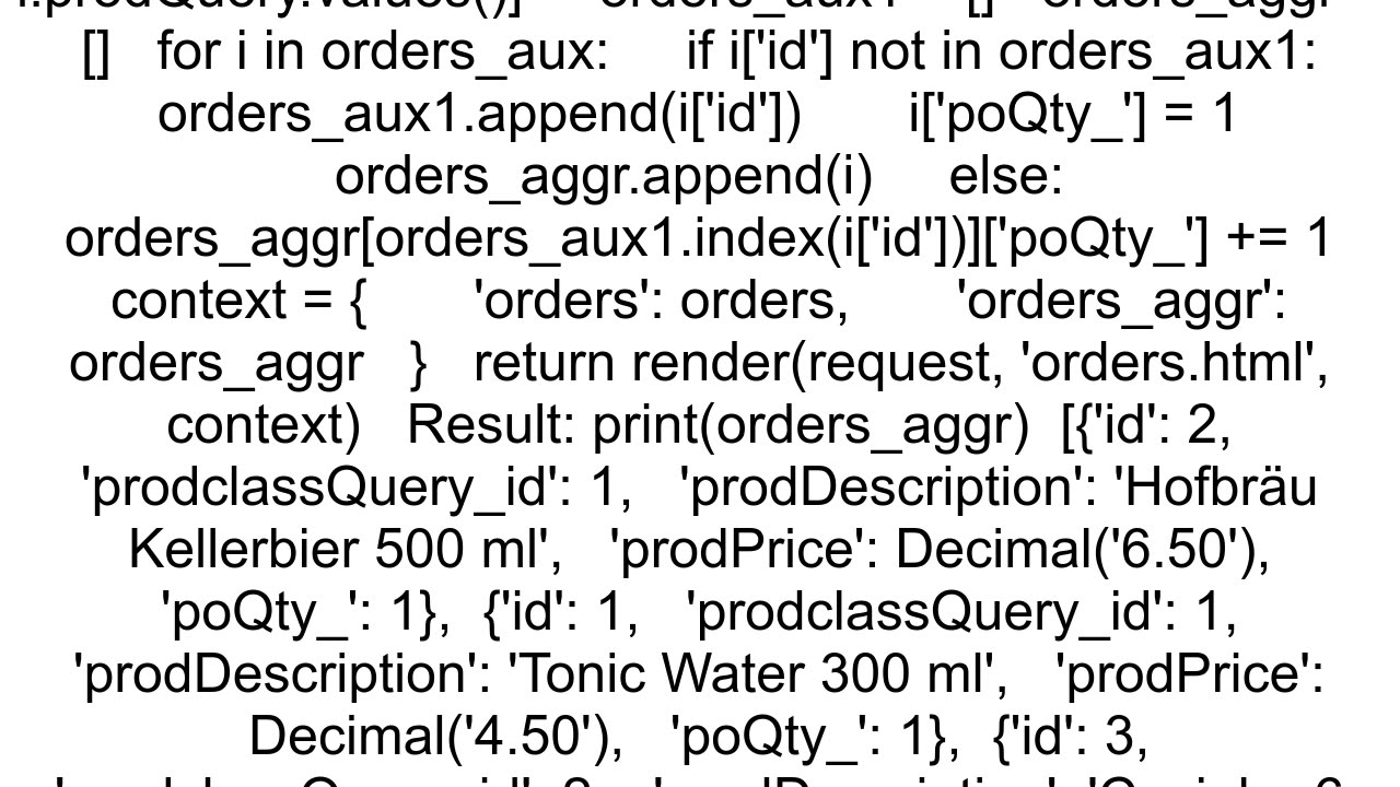 Django QuerySet how to aggregate repeated elements and add quantity field to it