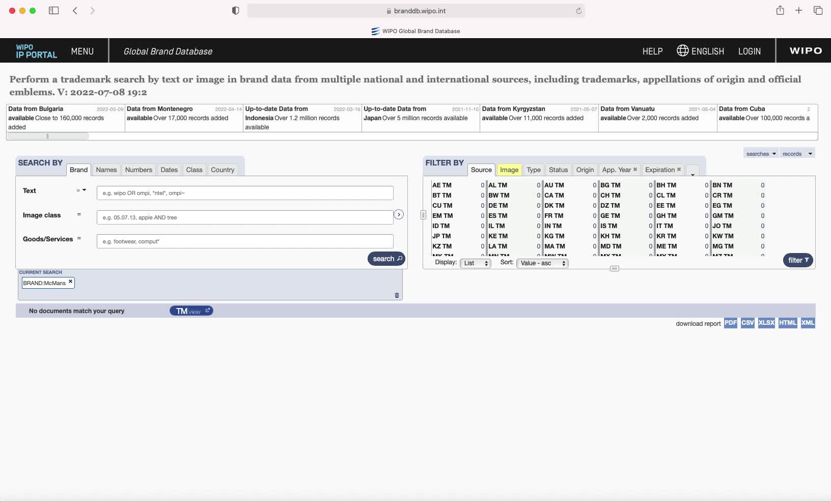 WIPO Trademark Search for McMan & McMans No Results Found July 9, 2022