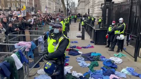 Operatori sanitari a Downing Street 22 Gennaio 2022
