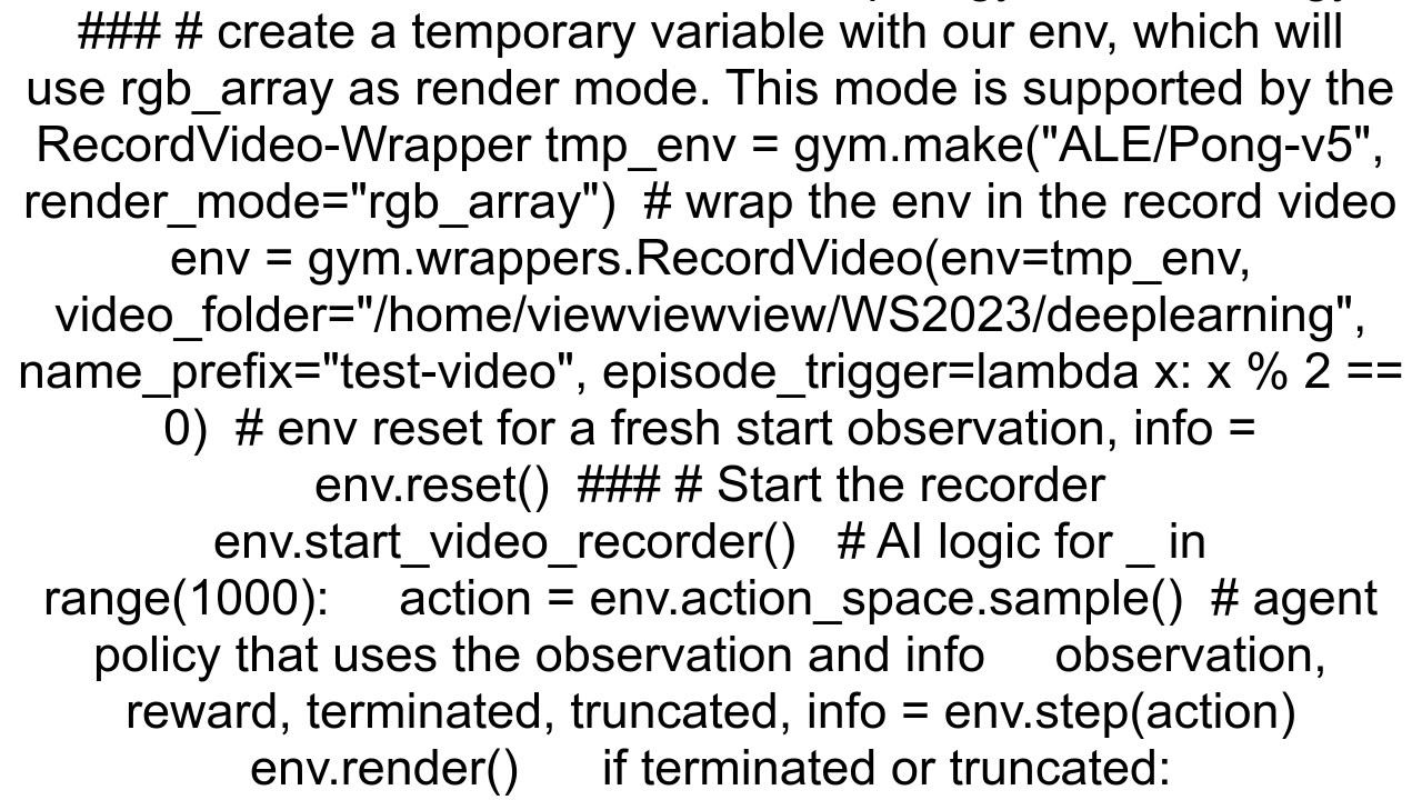 How to record and save video of Gym environment