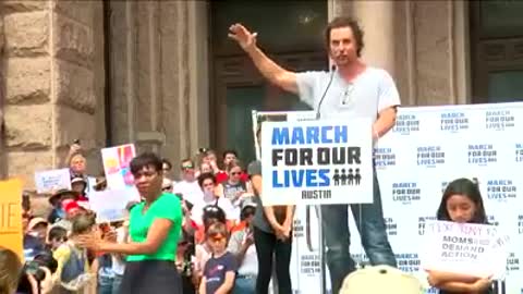 Here is Matthew McConaughey in 2018 calling for a total civilian ban on assault weapons.